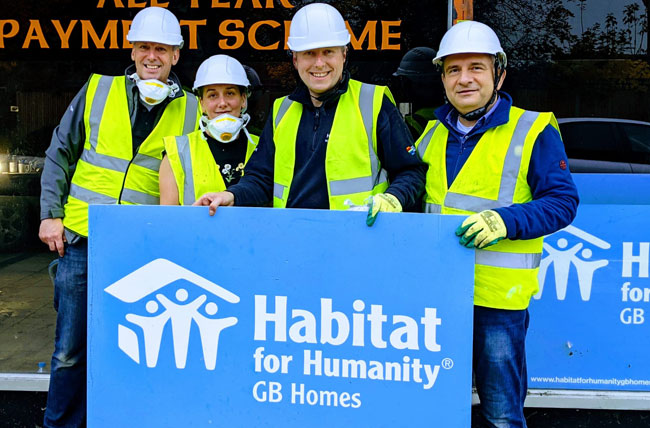 Whirlpool Corporation leaders at a Habitat for Humanity build in the UK