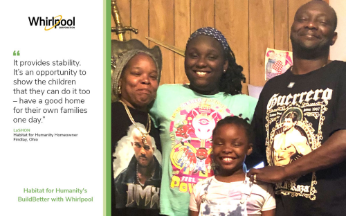 LaShon, Jerry and their girls establish a new life and stability through Habitat homeownership in Findlay, Ohio