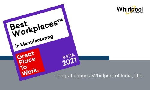 Whirlpool of India, One of India’s Best Workplaces in Manufacturing