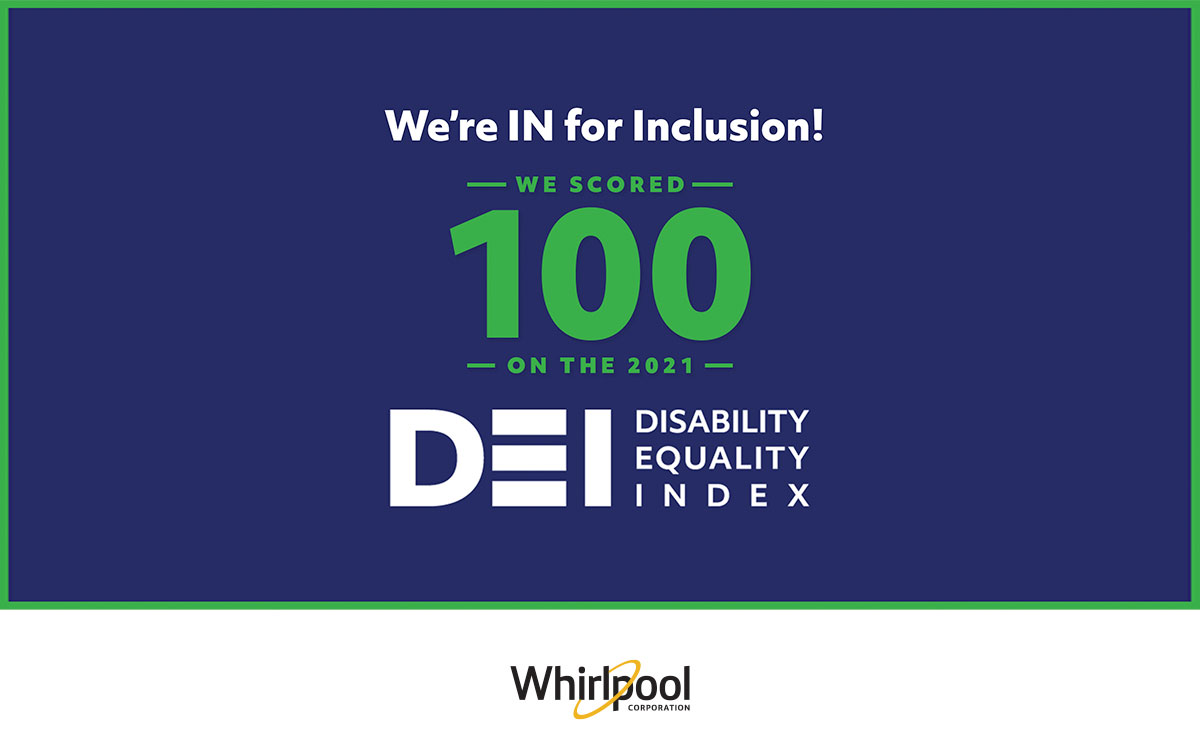 Whirlpool Corporation 100 Score on DEI index