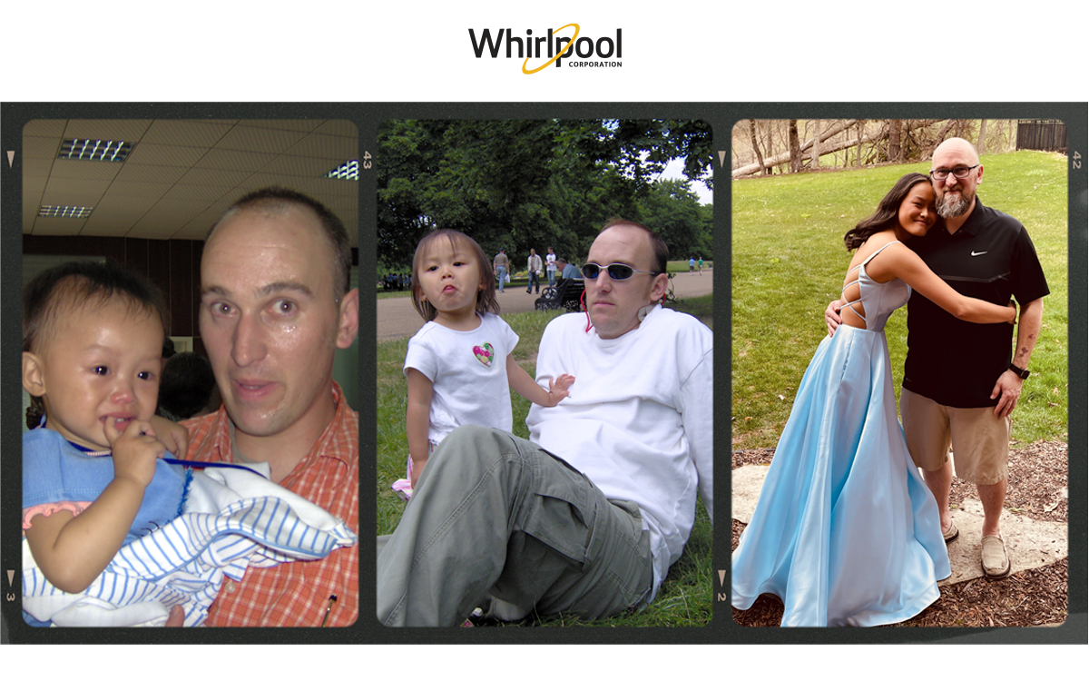 Whirlpool employee Cean Burgeson and daughter, from adoption to her prom