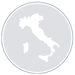 Outline of Italy in circle