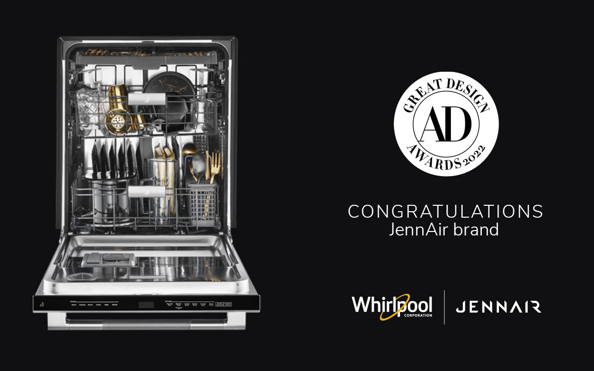 JennAir brand RISE™ Dishwasher wins Architectural Digest Award