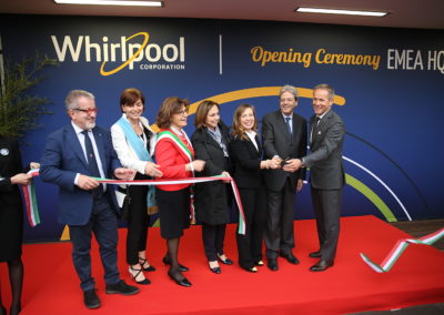 Gentiloni cuts the ribbon at Whirlpool EMEA new Headquarters 5
