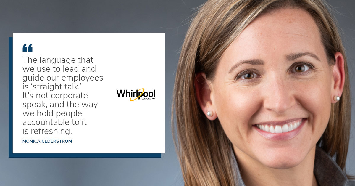 Monica Cederstrom, VP of Human Resources at Whirlpool Corporation