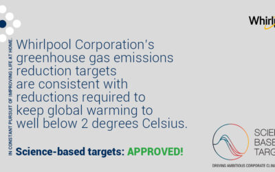 Whirlpool Corporation Emission Reduction Targets Approved by  the Science Based Targets Initiative