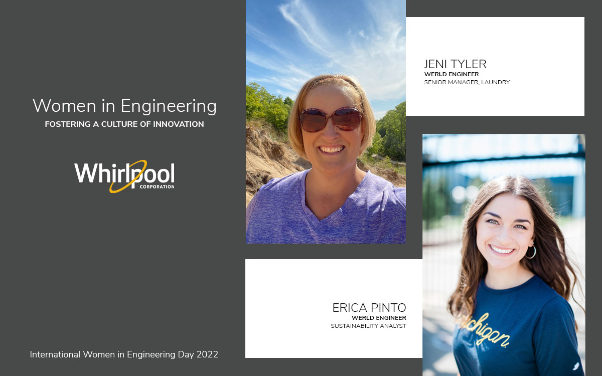 Photos of two Whirlpool women engineers