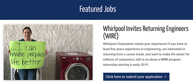 Whirlpool Invites Returning Engineers = WIRE 1