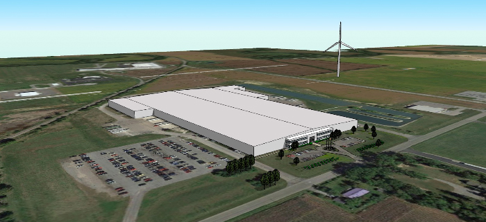 This is a rendering of what the turbine will look like at the Ottawa plant once completed, but the actual location of the turbine could change.