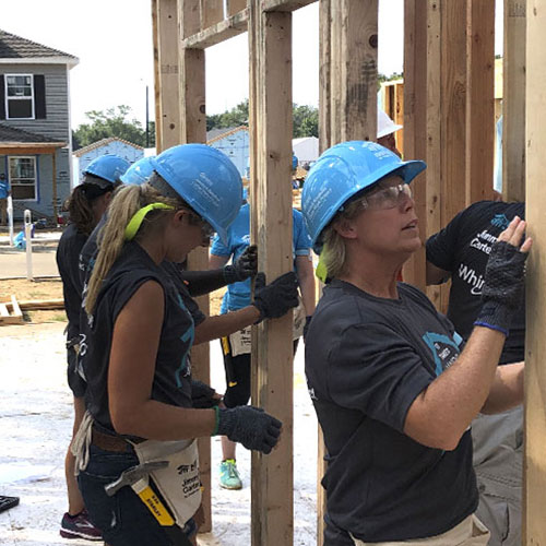 Whirlpool employees working at a Habitat for Humanity build